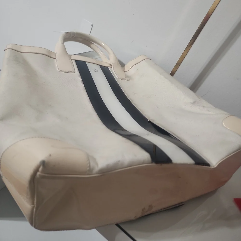 Gucci Beige and Navy Women's Tote Bag - Picture 7 of 10